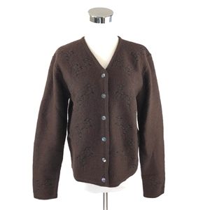 Vintage Pendleton S Brown Wool Cardigan Sweater